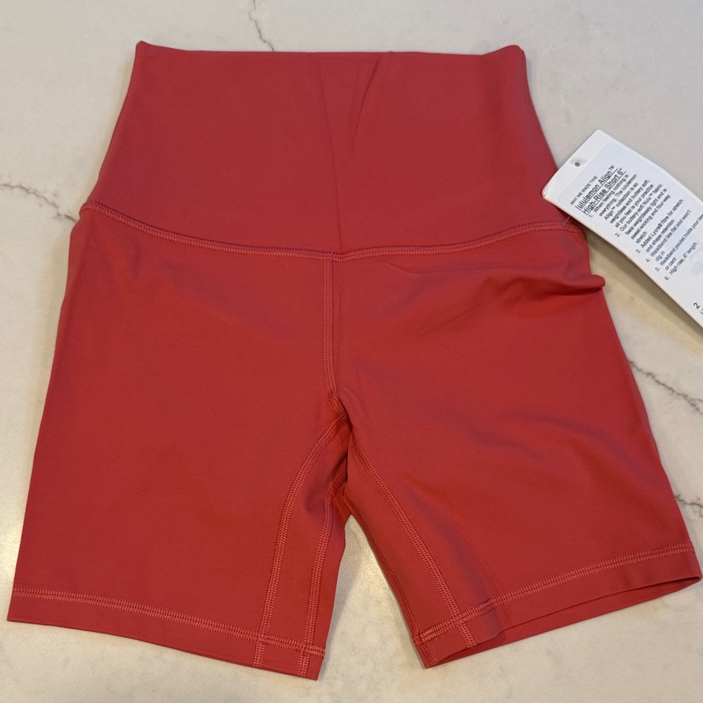 NWT lululemon athletica Bike Shorts - desert red